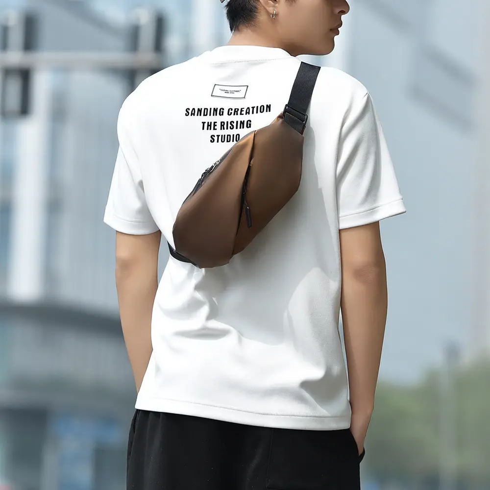 Men's shoulder messenger bag, breast bag, functional messenger bag, shoulder bag, fanny bag, commuter small satchel bag men bag