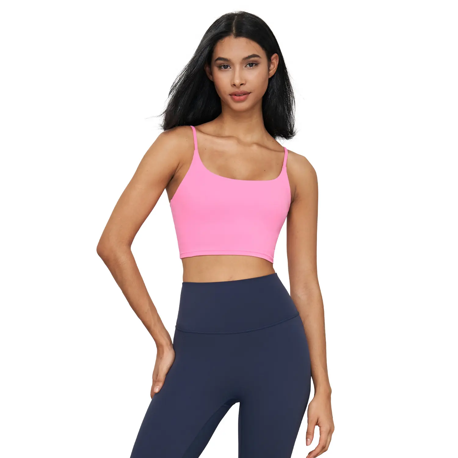 Summer Sports Underwear Women's Premium Sense Thin Shoulder Strap Yoga Suspender Fixed Cup Fitness Bra sport bra