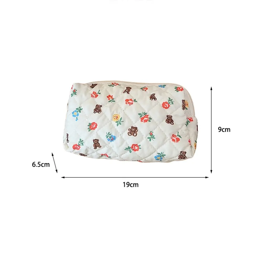 Women Girls Large Capacity Makeup Bag Cute Portable Multipurpose Cosmetic Storage Bag Cotton Toiletry Handbag