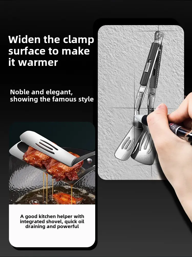 Stainless steel fish spatula clamp fish fried fish magic multi-functional steak sandwich pancake sandwich frying shovel