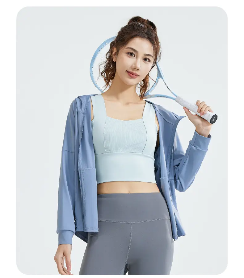 Internet celebrity loose top yoga clothes fitness running sports clothes hooded cardigan sports jacket