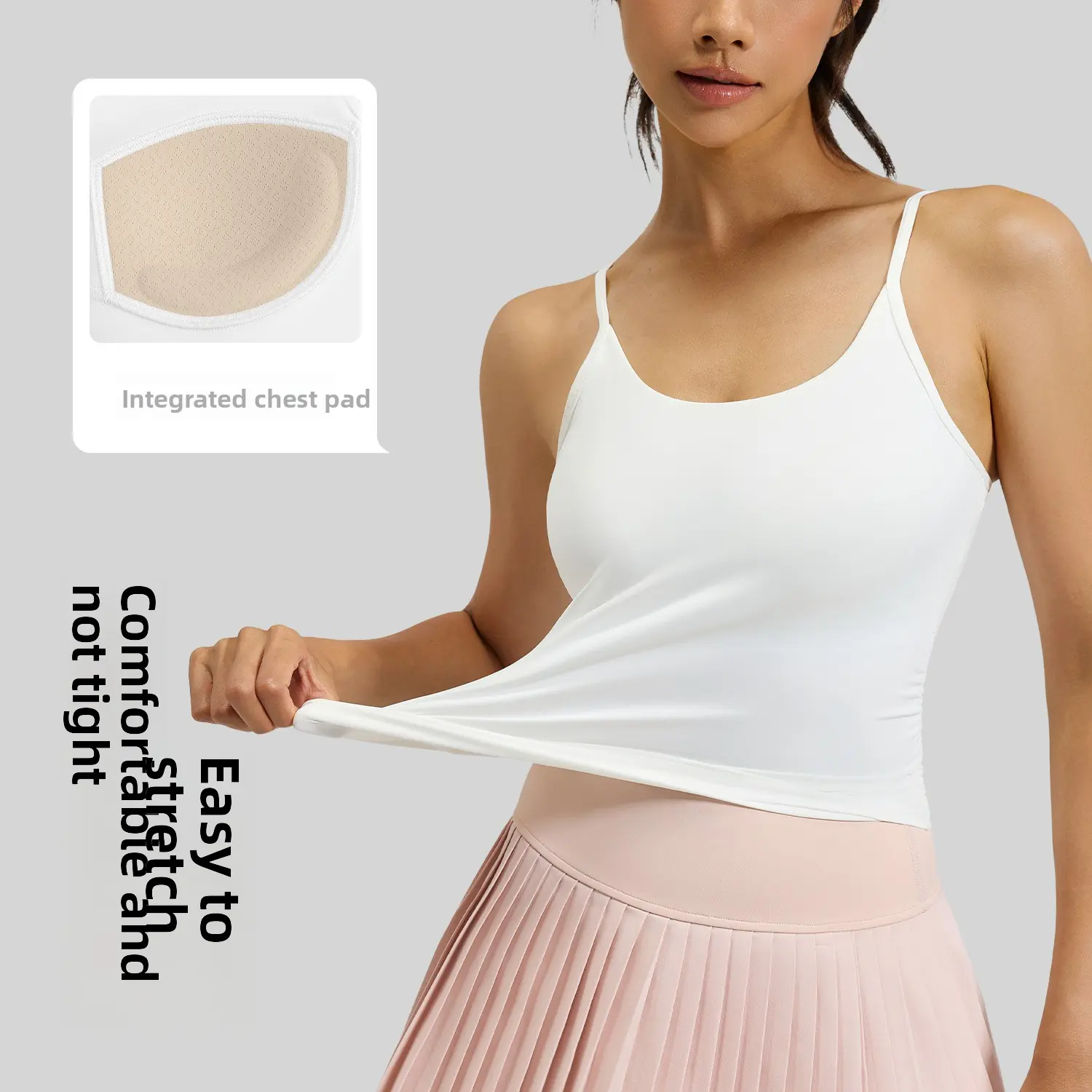 Juyitang waist pleated vest shock-proof fixed cup suspender bra fitness inner sports underwear women