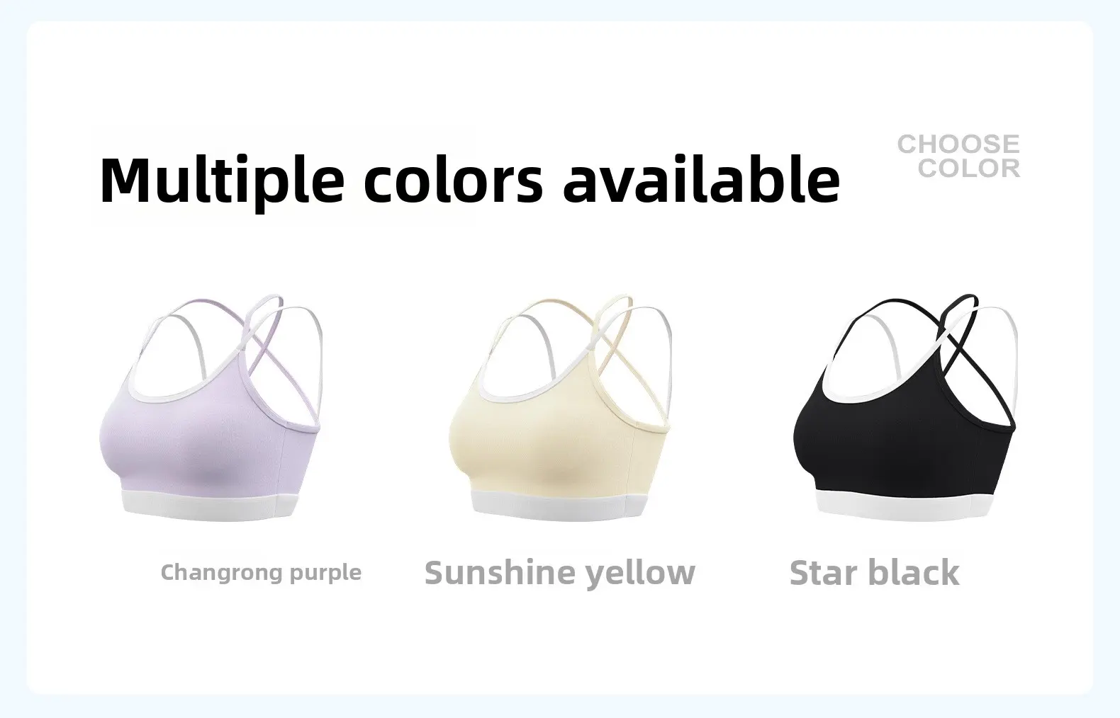 Juyitang Contrast Color Cross Beauty Back Sports Underwear Women's High Strength Shockproof Fixed Cup Yoga Bra Vest