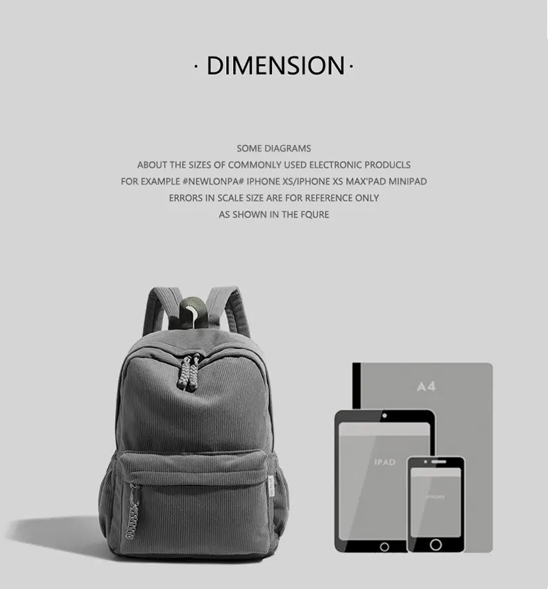 Large capacity simple backpack women school backpack for college students