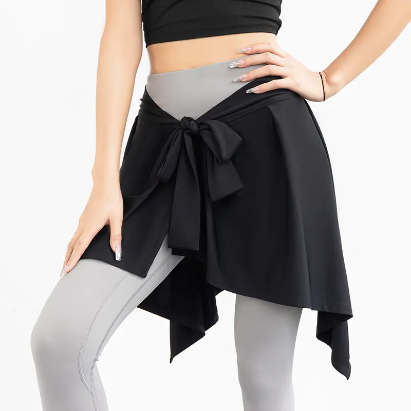 Anti-light one piece skirt strap sports yoga skirt fake two pieces yoga skirt ballet dance skirt yoga dress