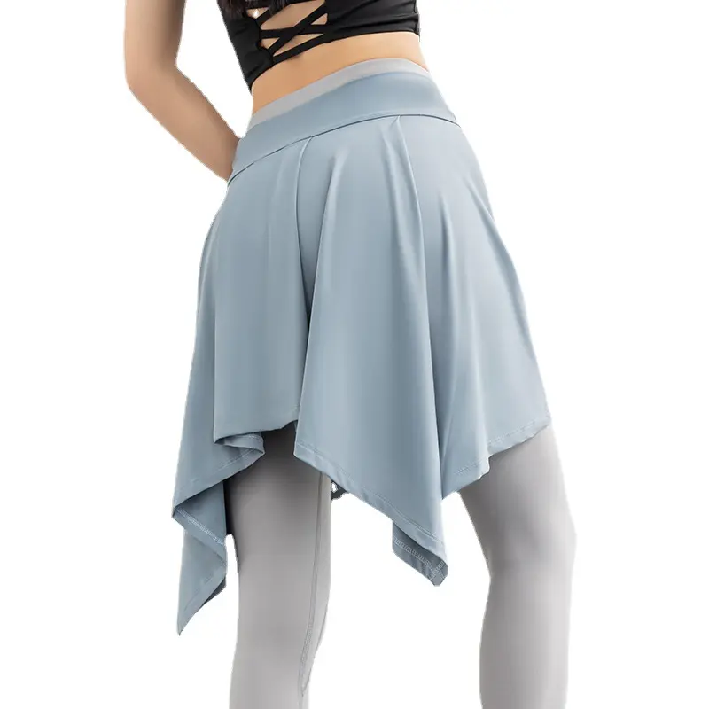 Anti-light one piece skirt strap sports yoga skirt fake two pieces yoga skirt ballet dance skirt yoga dress
