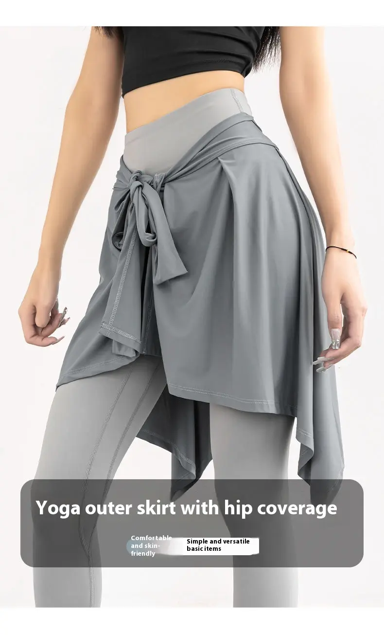 Anti-light one piece skirt strap sports yoga skirt fake two pieces yoga skirt ballet dance skirt yoga dress