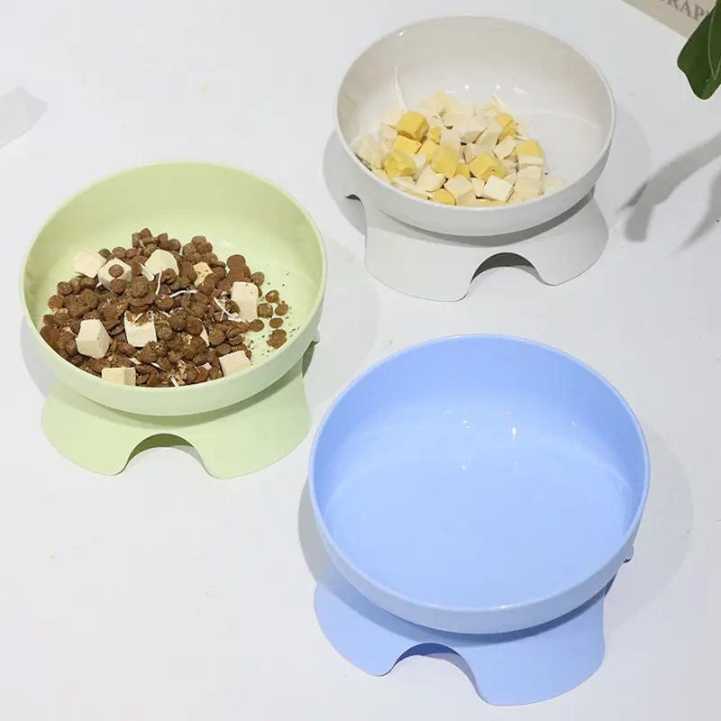 Tall cat bowl Large capacity oblique cat bowl Anti-knock drinking water Pet bowl Neck protection Four-legged cat food bowl