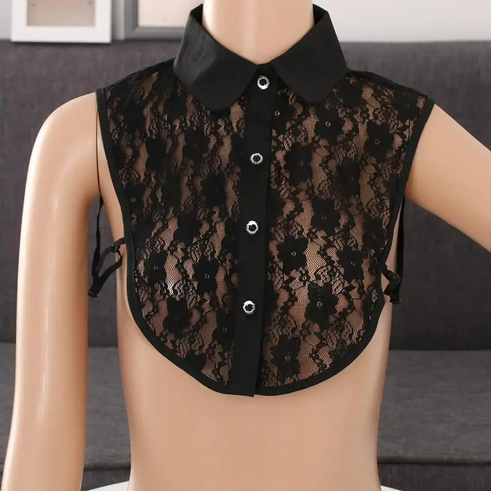 Fashion Solid Shirt Lace False Collar White Black Blouse Vintage Detachable Collars Women Clothes Accessories