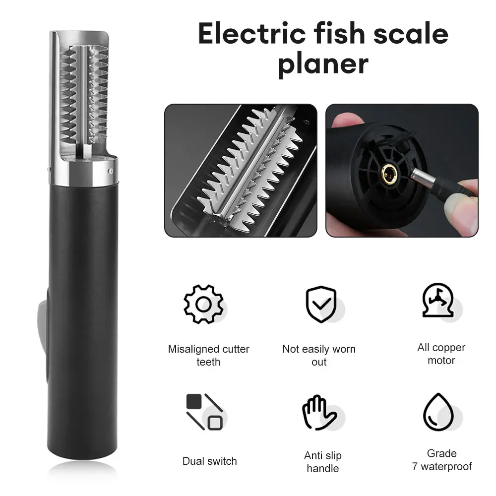 Portable Wireless Electric Fish Scaler Remover Cleaner Fishing Scalers Clean Battery Descaler Scraper Seafood Knif Tools kitchen
