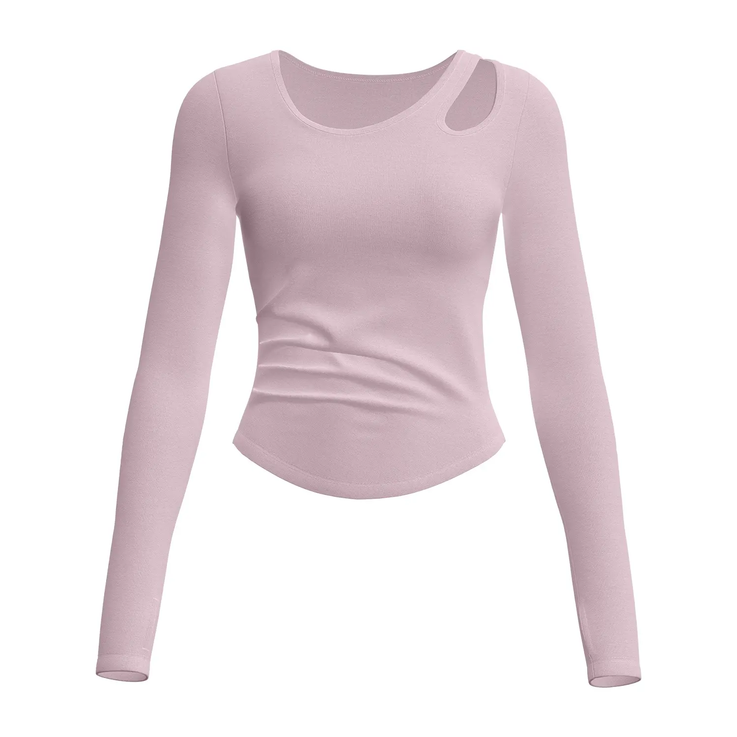 Juyitang spring new slanted shoulder hollow pleated slim Pilates sports fitness yoga clothes