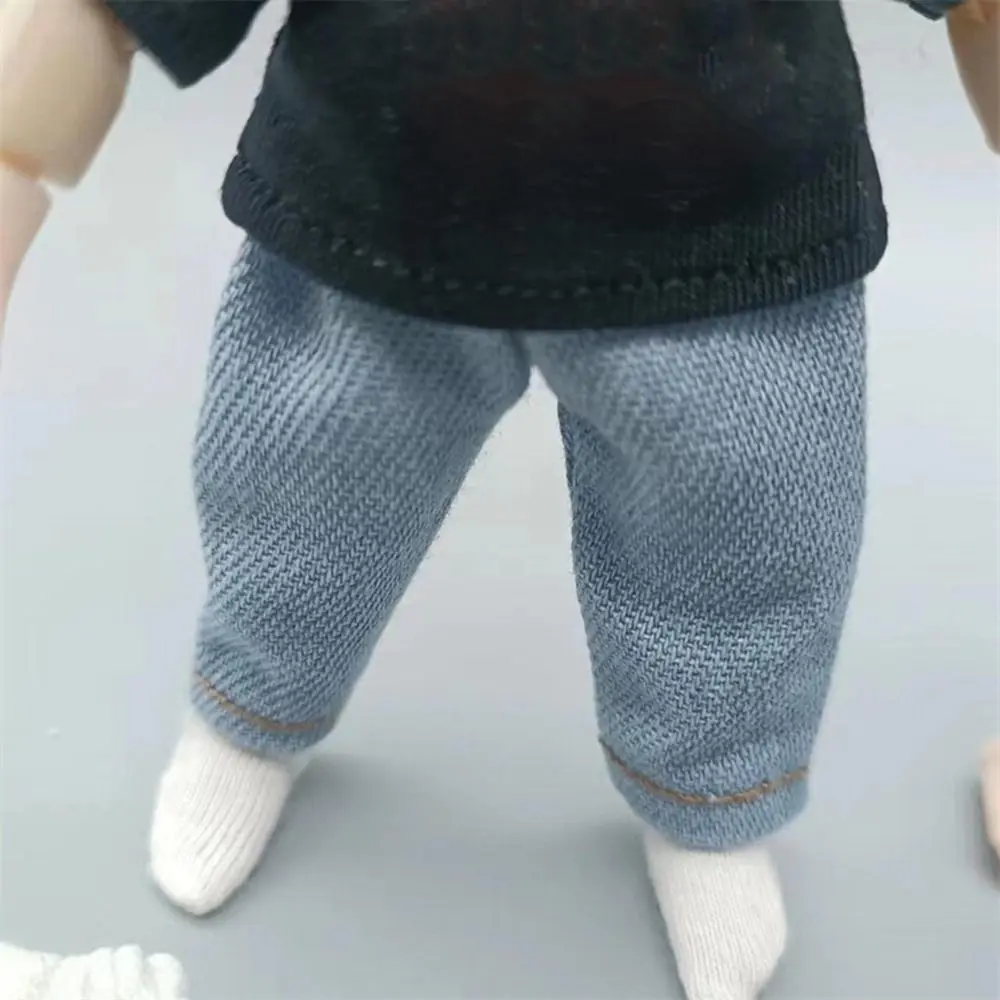 Fashion Clothes Trousers T-shirt For 1/11 OB11 Dolls For 1/12 Bjd/GSC Doll Clothes Denim Pants Obitsu 11 Doll Clothes Accessorie