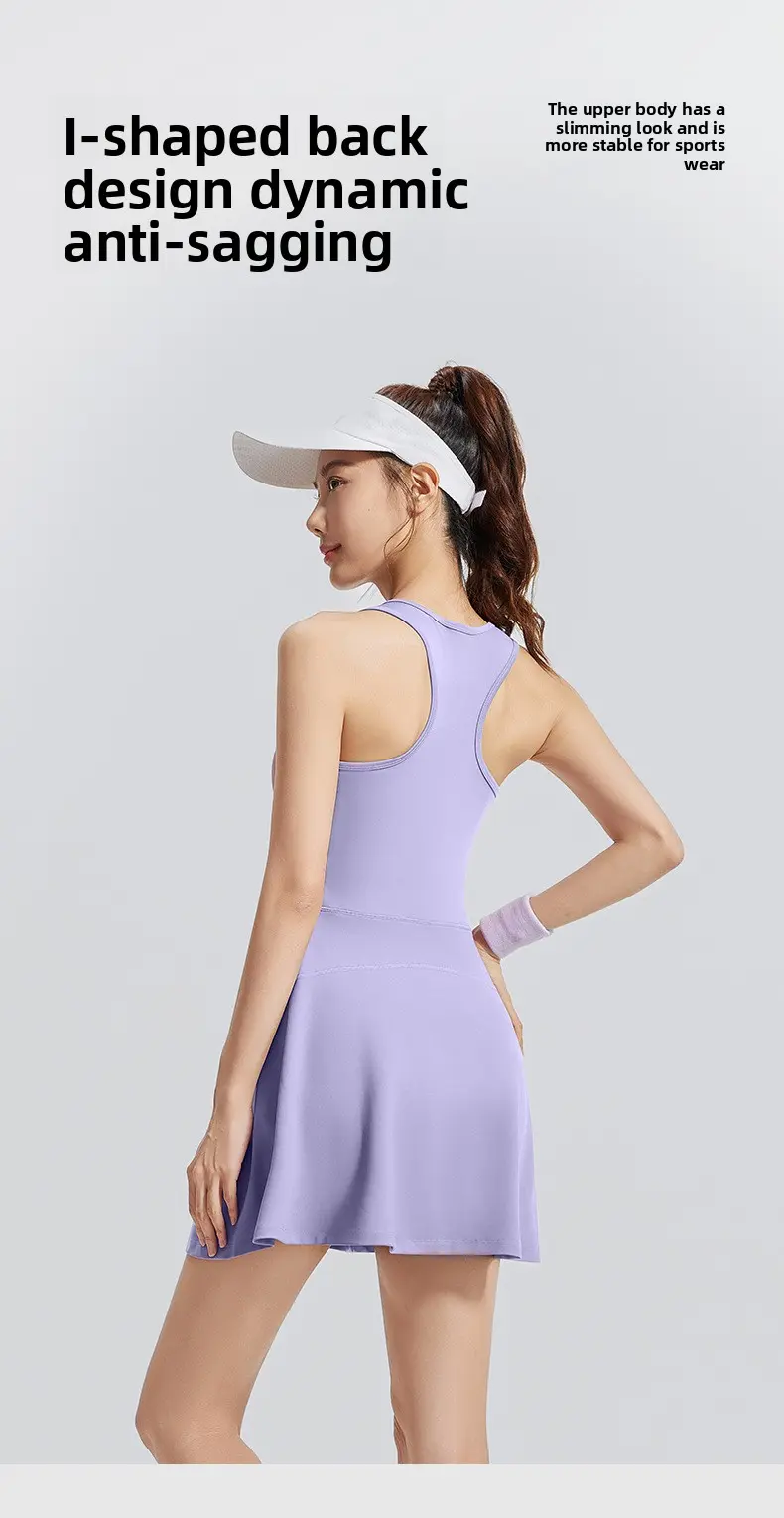 Juyitang zipper one-piece dress women's anti-light base outdoor running fitness dress