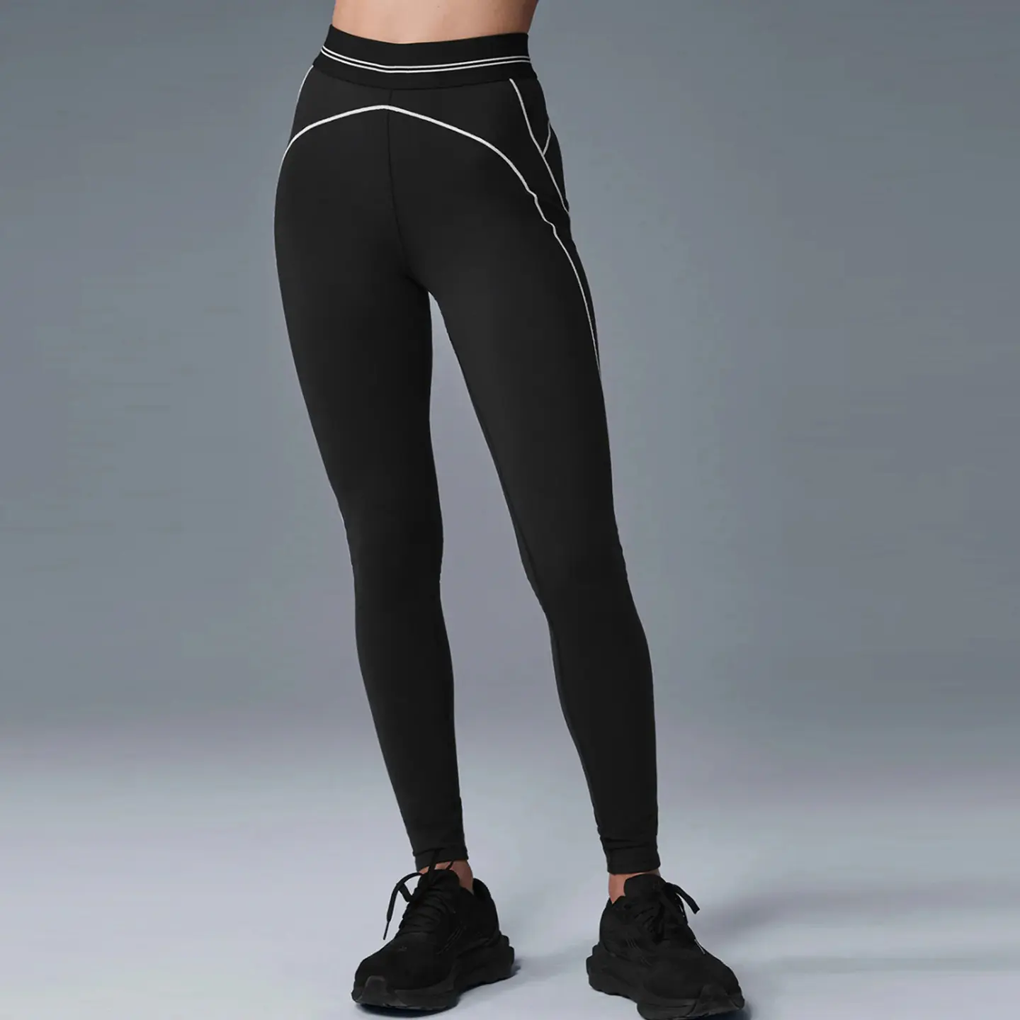 Yoga sports suit black and white bra trousers quick drying gym set women sports set women