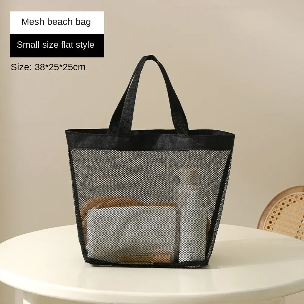 Hot Sale Large Capacity Mesh Wash Bag Large Capacity Shopping Bag Totes Shoulder Bag Foldable Portable Beach Handbags