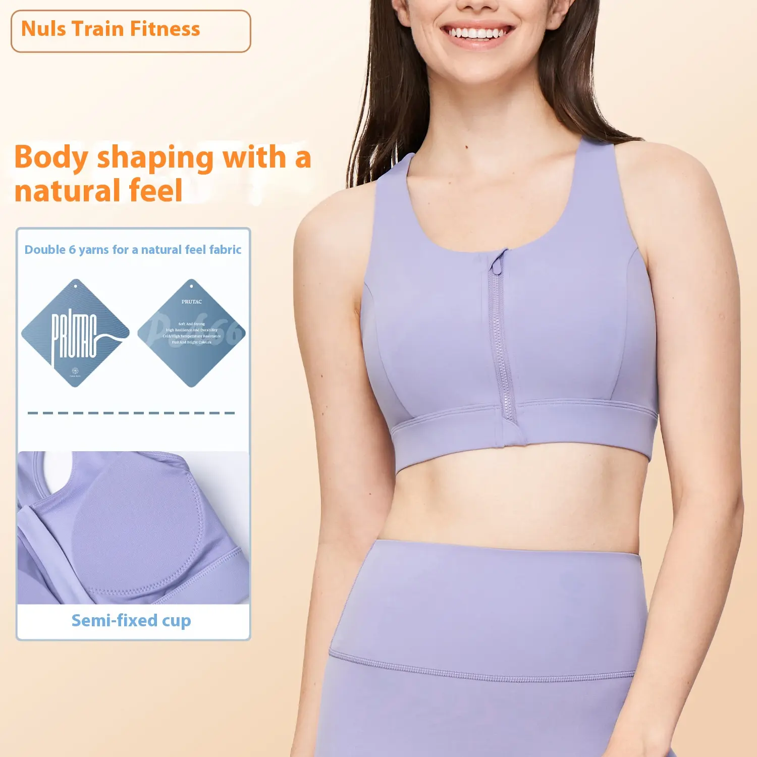 Semi-fixed cup sports underwear zipper shockproof running fitness bra women's mesh yoga vest sports bra