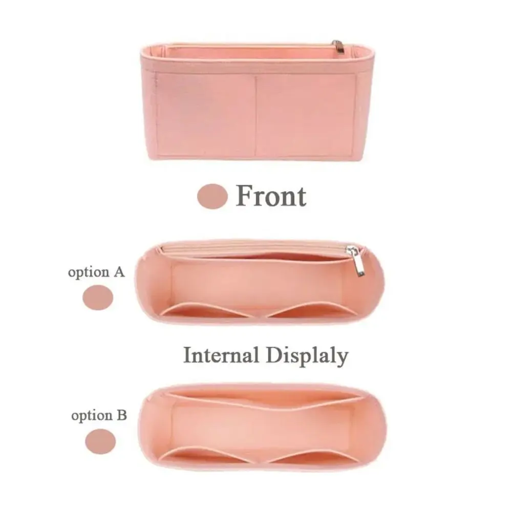 1Pcs Durable Storage Bags Insert Bag Portable Felt Linner Bag Multi-Pocket Travel Bag Organizer for Longchamp Mini Bag