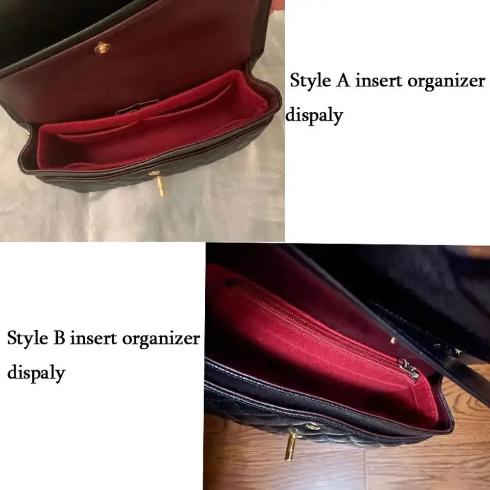 1Pcs Durable Storage Bags Insert Bag Portable Felt Linner Bag Multi-Pocket Travel Bag Organizer for Longchamp Mini Bag