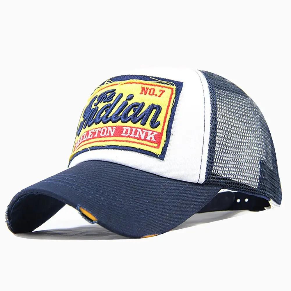 Cotton Mesh Baseball Hat Hip Hop Style Letters Embroidery Sun Protection Caps Adjustable Outdoor Breathable Snapback Cap