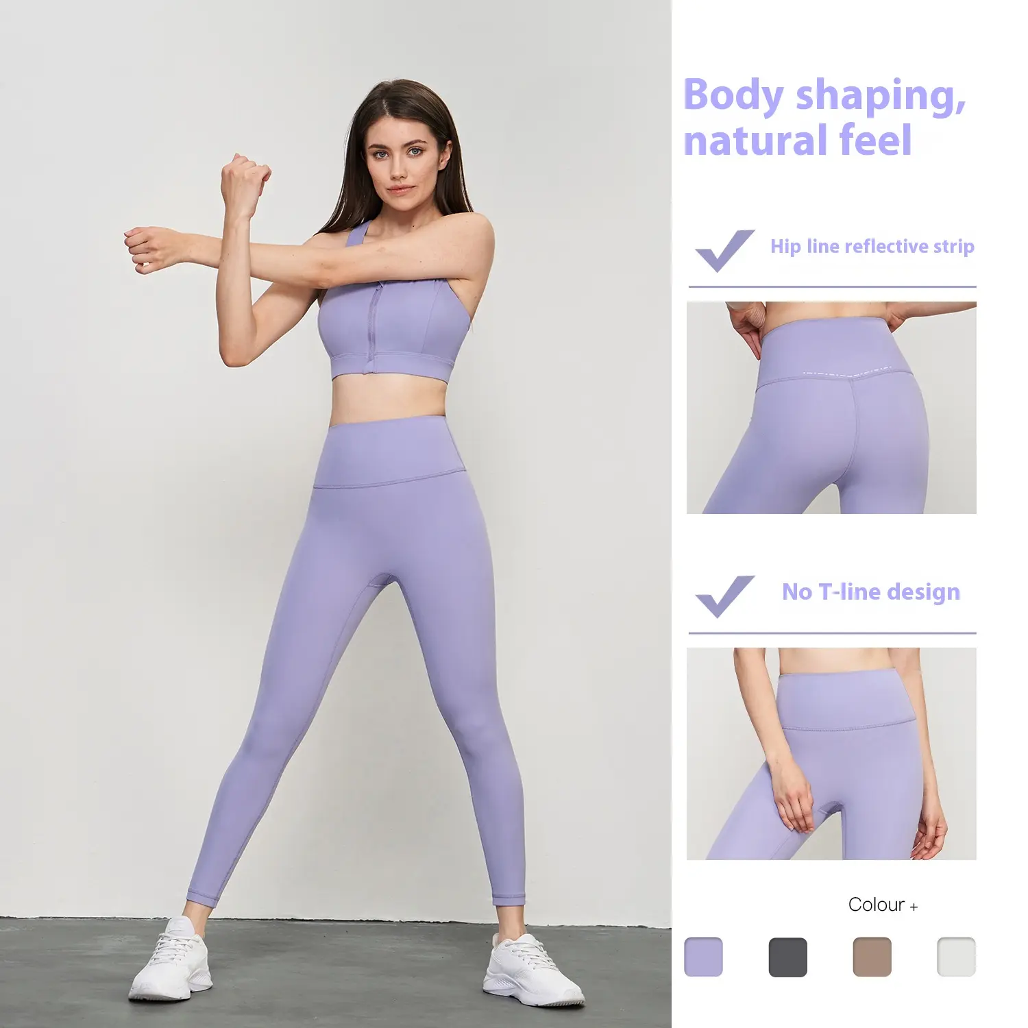 training reflective hip line anti-crimping yoga pants women's one-piece nine-point sports fitness pants seamless leggings