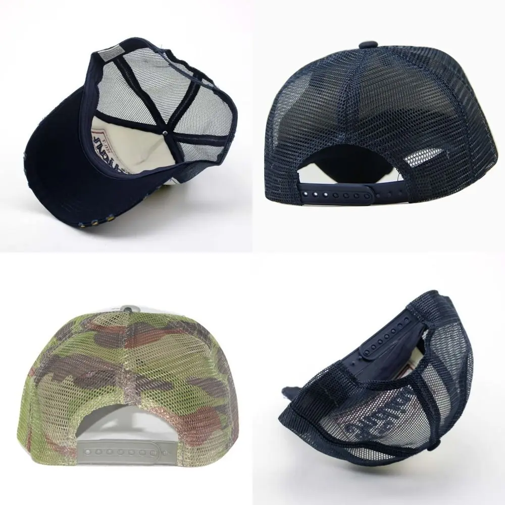 Cotton Mesh Baseball Hat Hip Hop Style Letters Embroidery Sun Protection Caps Adjustable Outdoor Breathable Snapback Cap