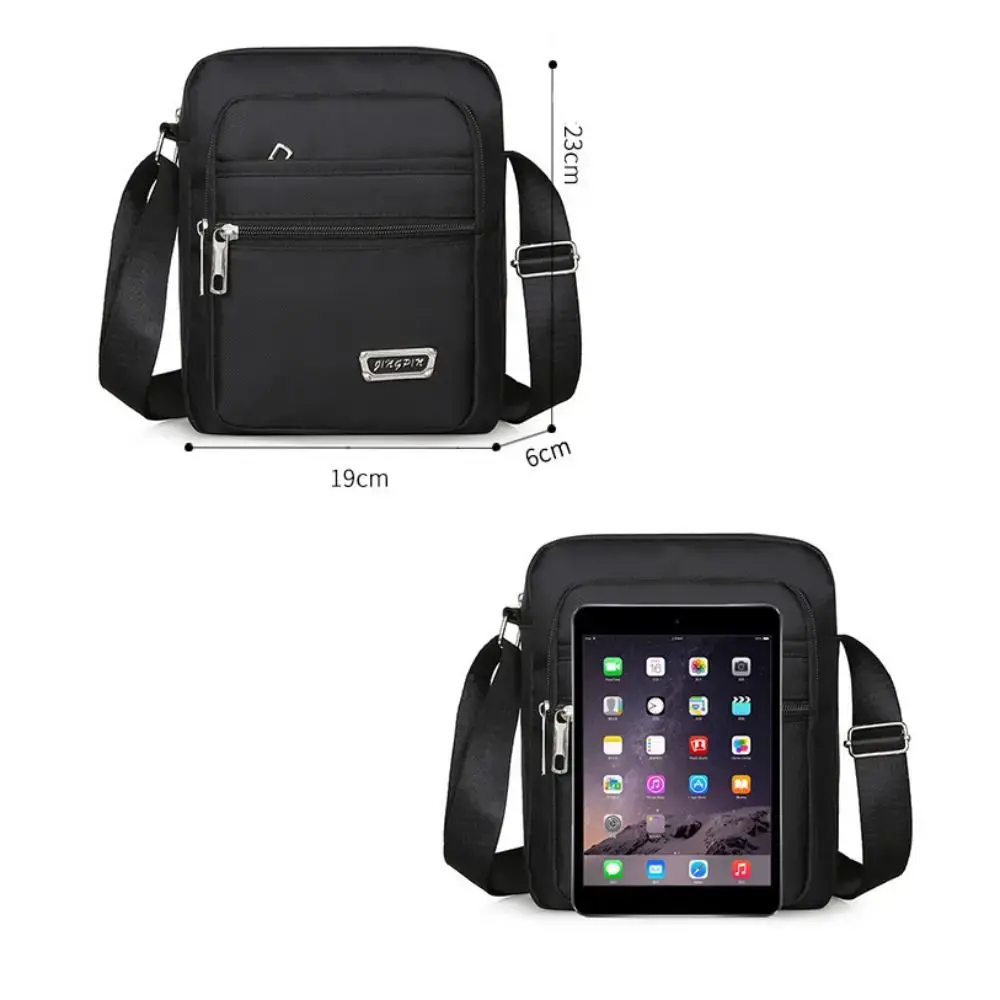 Fashion Men Shoulder Bag Business Leisure Large Capacity Portable Handbag Multilayer Waterproof Nylon Crossbody Bag Travel Bag