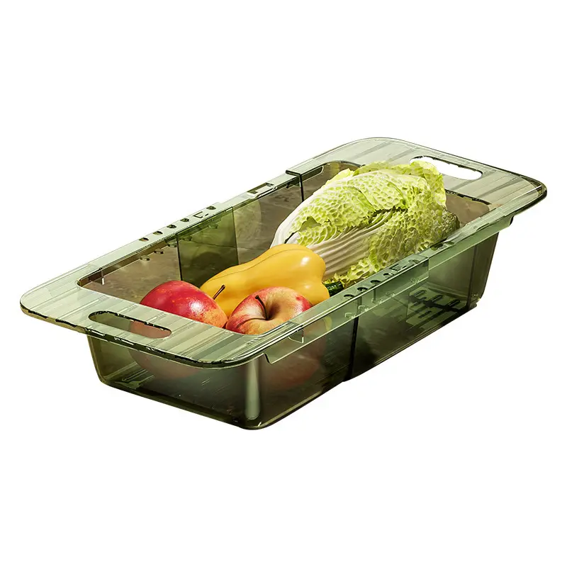 Retractable drain basket Kitchen sink sink wash basket Household fruit and vegetable bowl chopsticks storage drain rack