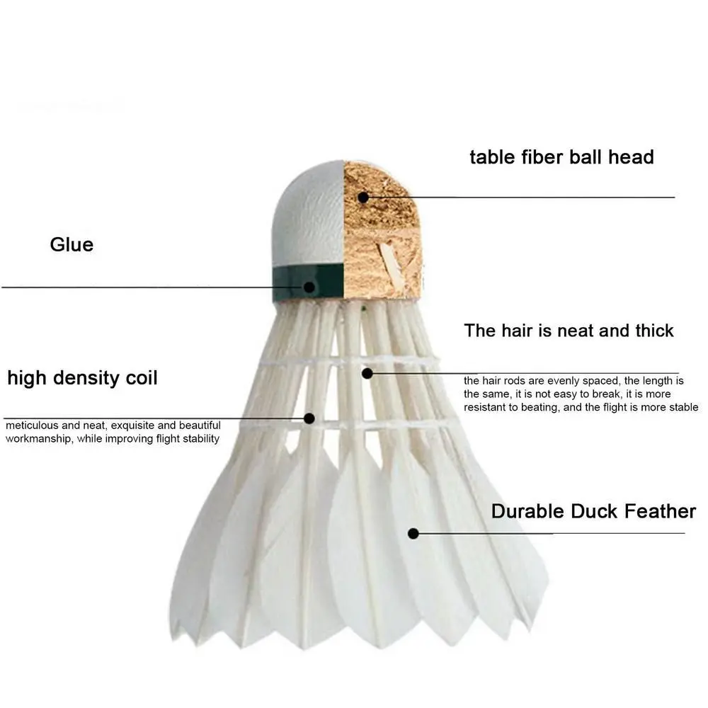 3/6/12Pcs Professional Badminton Shuttlecock Black Goose Feather Badminton Shuttlecock Training Sport Badminton Ball