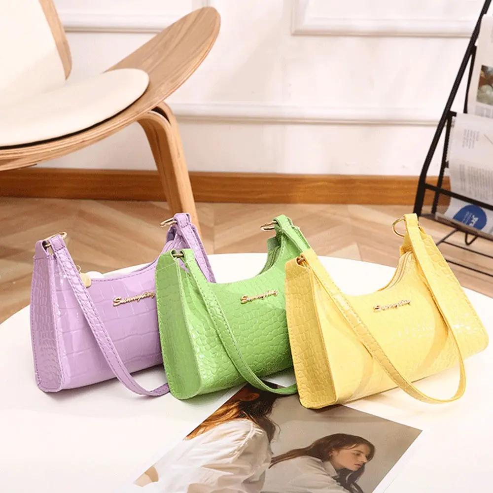 New Crossbody Bag Women's Versatile Simple Underarm Bag Casual Fashionable Diagonal Shoulder Bag Solid Color Handbag