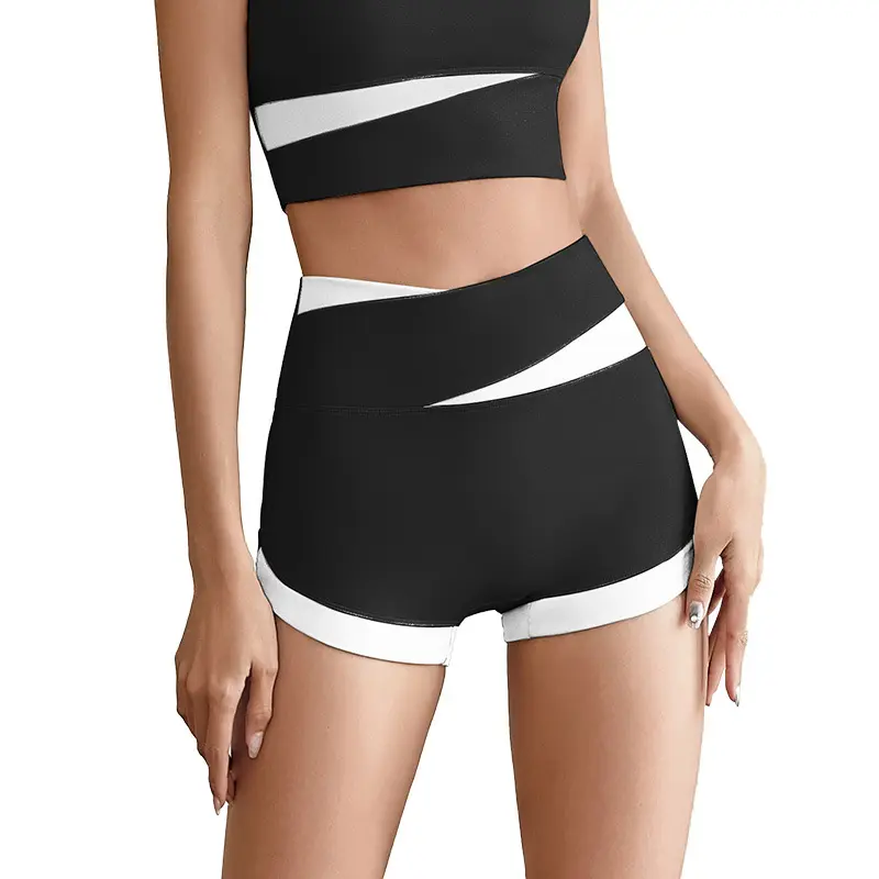 Juyitang peach hip sports shorts women's yoga high waist running fitness shorts anti-light yoga shorts