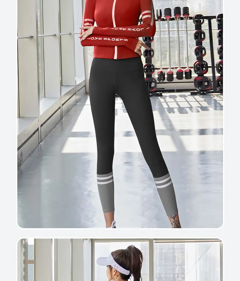 Juyatang letter zipper printed yoga jacket semi-turtleneck nude fitness top fashion sports jacket women