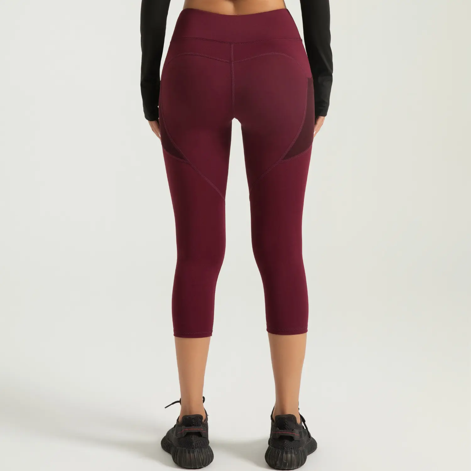 Juyi Hall Side Pocket Seven-point Yoga Pants Women's High Waist Gym Peach Hip Lift Fitness Pants Sports Leggings