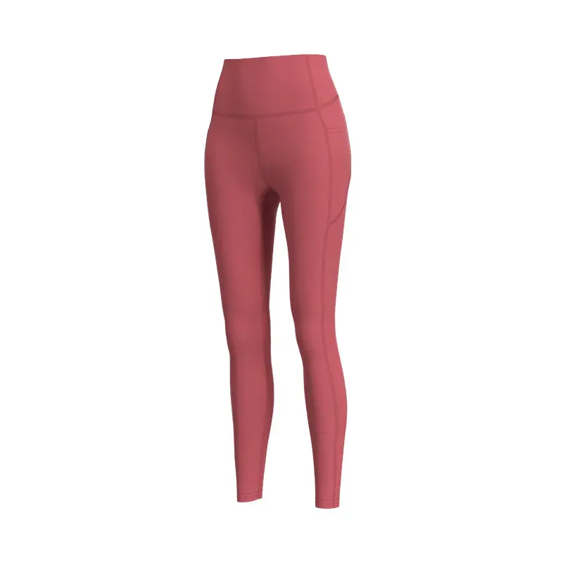Side pocket yoga pants women's cross-border peach high waist hip lift elastic running backing sports fitness leggings yoga pants