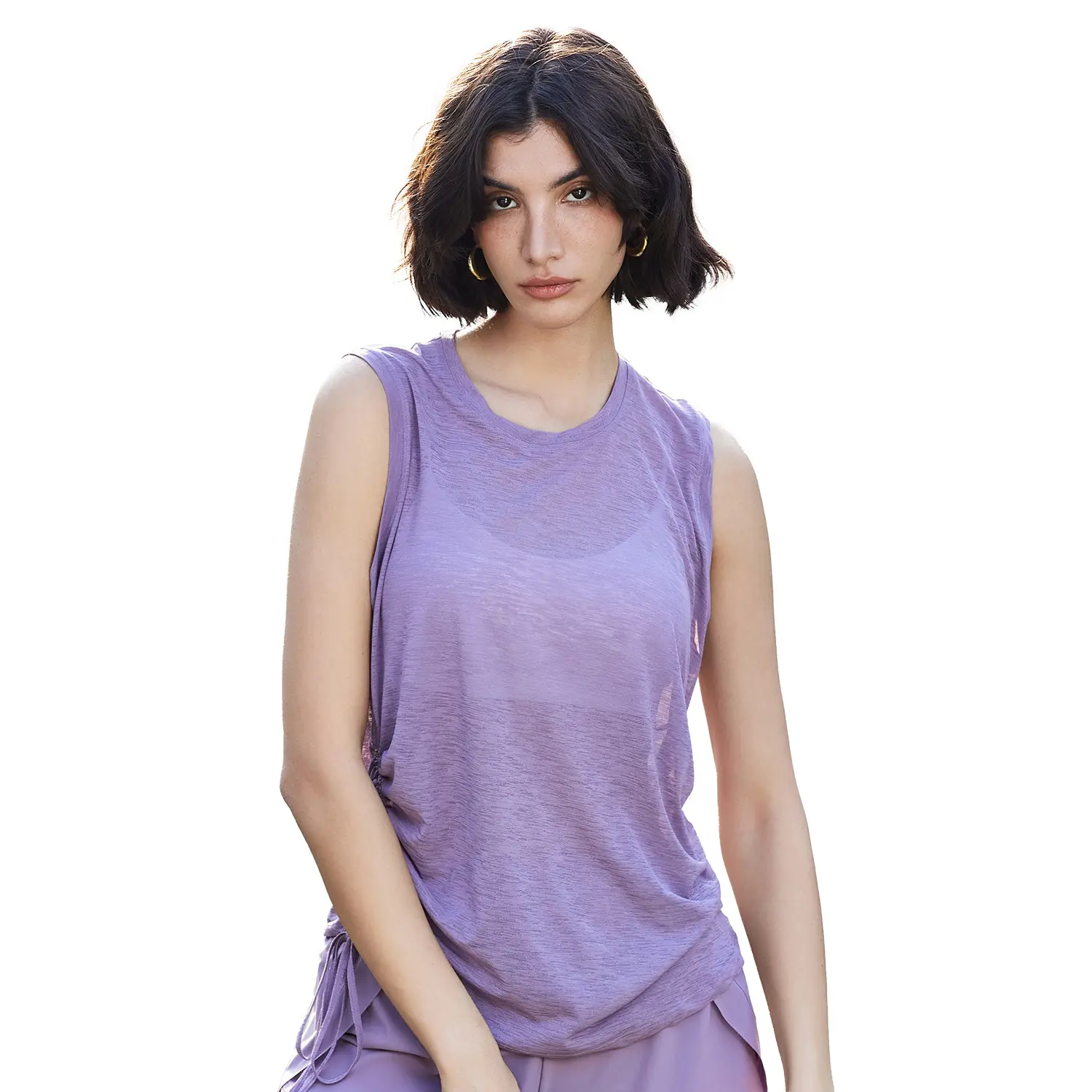 Slub yarn loose yoga blouse sports short sleeves summer yoga clothes running quick drying women's training fitness vest yoga top
