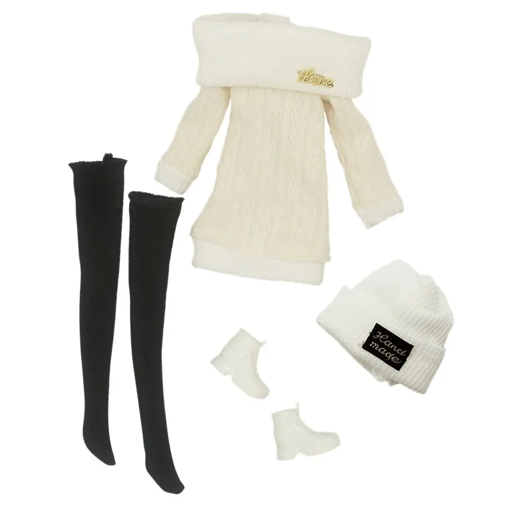 1 Set 1/6 Doll Casual Clothes Shoes Hats Winter Wear Sweaters Pants Girl Doll Wearing Set For 29~32cm Doll Clothes Accessories