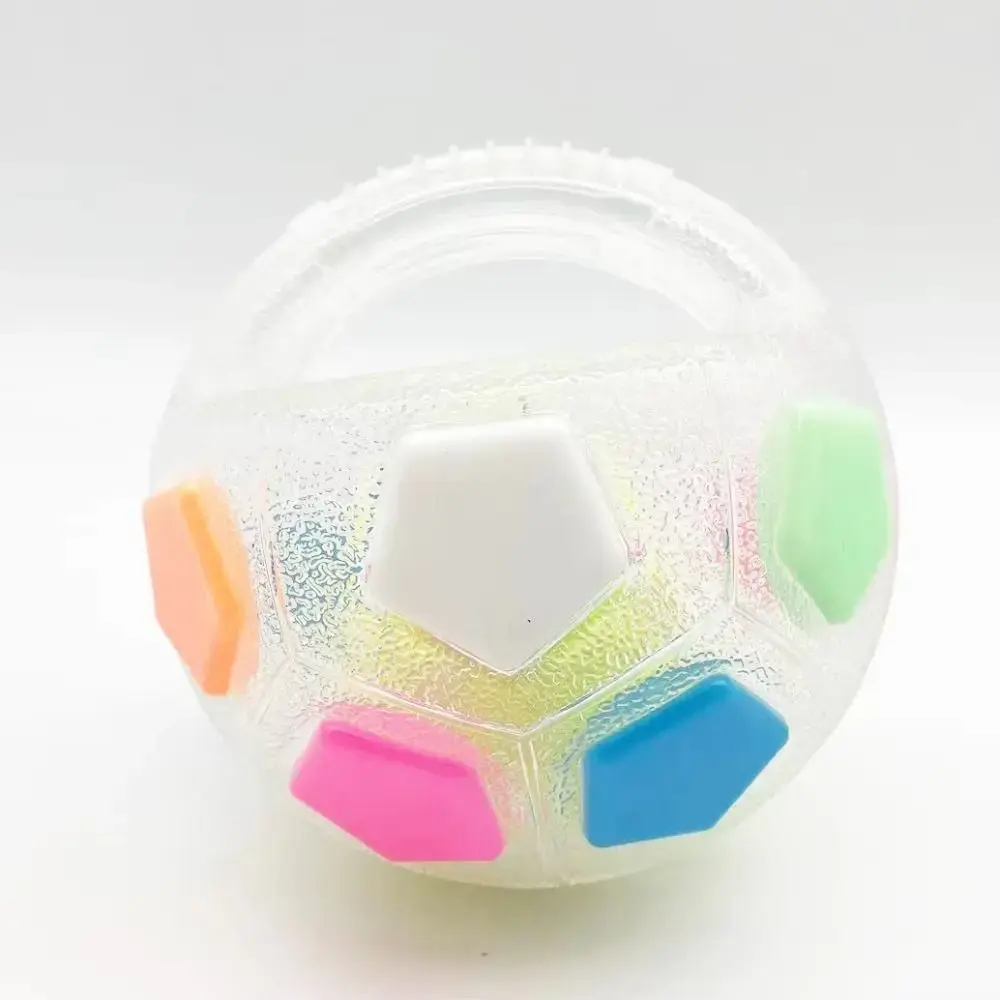 Dog Toys Soccer Ball Border with Handle Interactive Squeaky Pet Football for Teeth Grinding & Training Pet Supplies