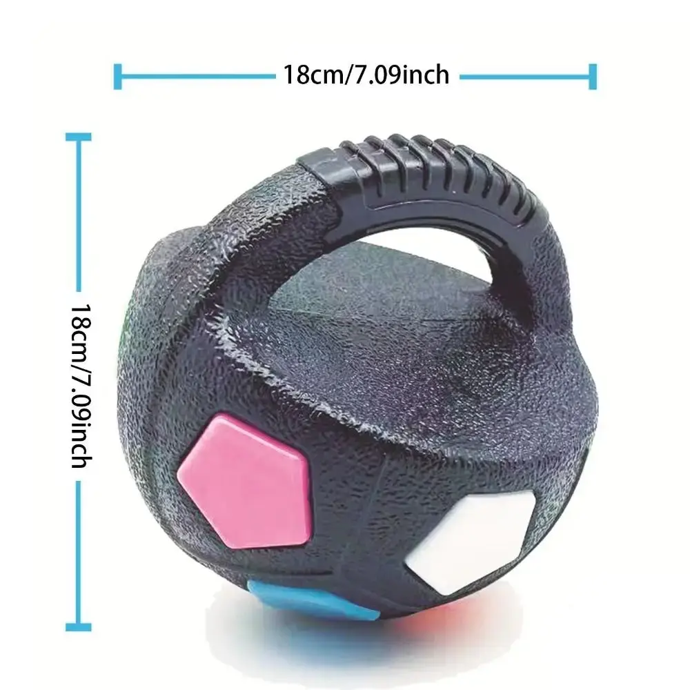 Dog Toys Soccer Ball Border with Handle Interactive Squeaky Pet Football for Teeth Grinding & Training Pet Supplies