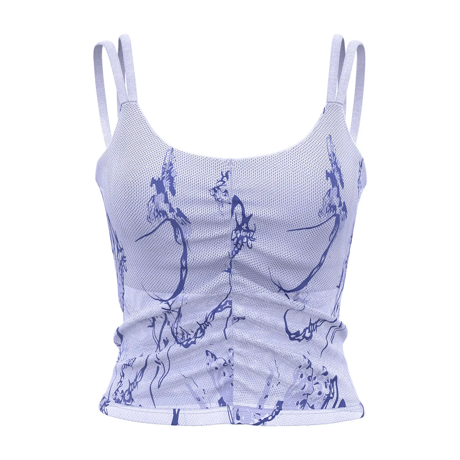 Juyitang's new national style printed yoga vest integrated fixed cup outer wear sports underwear sling women