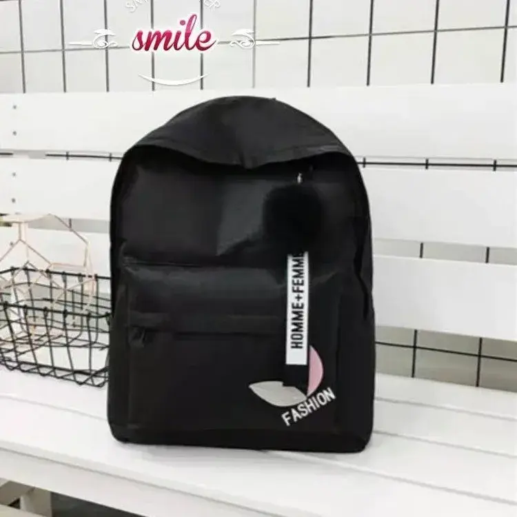 Backpack female new fashion Korean student bag rucksack leisure bag hairball leaves outdoor travel bag