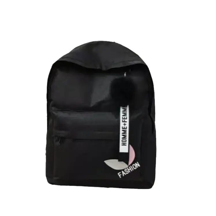 Backpack female new fashion Korean student bag rucksack leisure bag hairball leaves outdoor travel bag