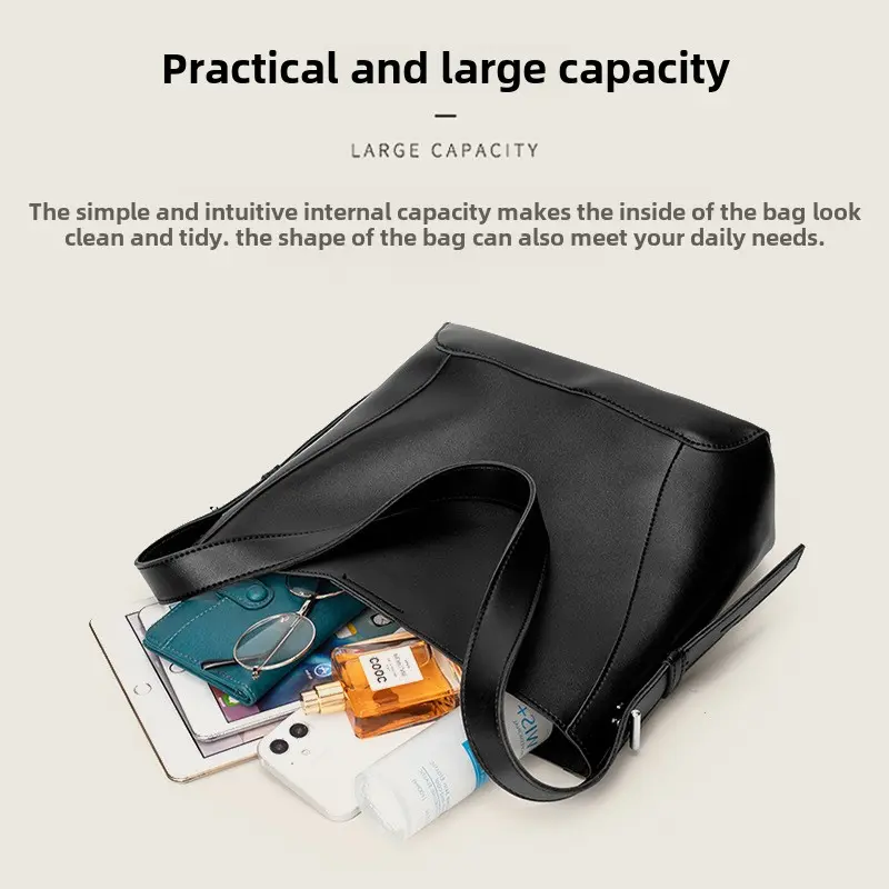 New bucket bag simple advanced sense Tote bag autumn and winter underarm bag large capacity pu shoulder bag tote bag