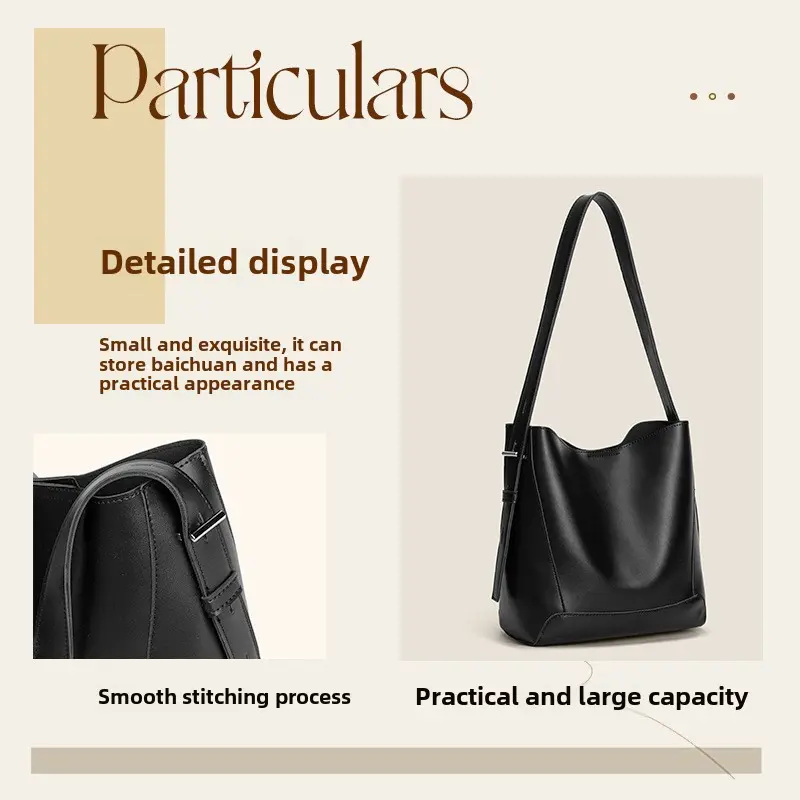 New bucket bag simple advanced sense Tote bag autumn and winter underarm bag large capacity pu shoulder bag tote bag