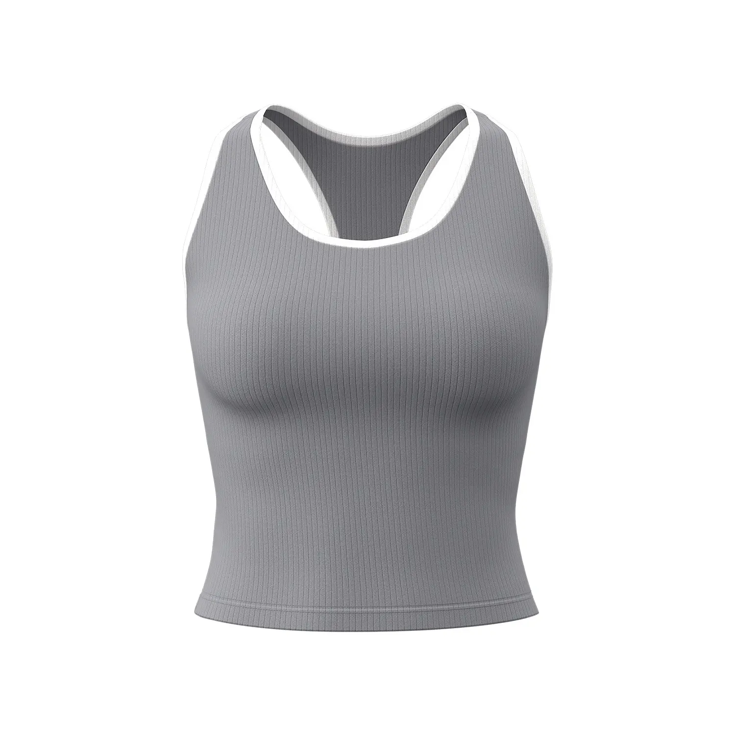 Juyitang's new ribbed sports vest, beautiful back for women with chest pads, slim fit and striped fitness yoga underwear