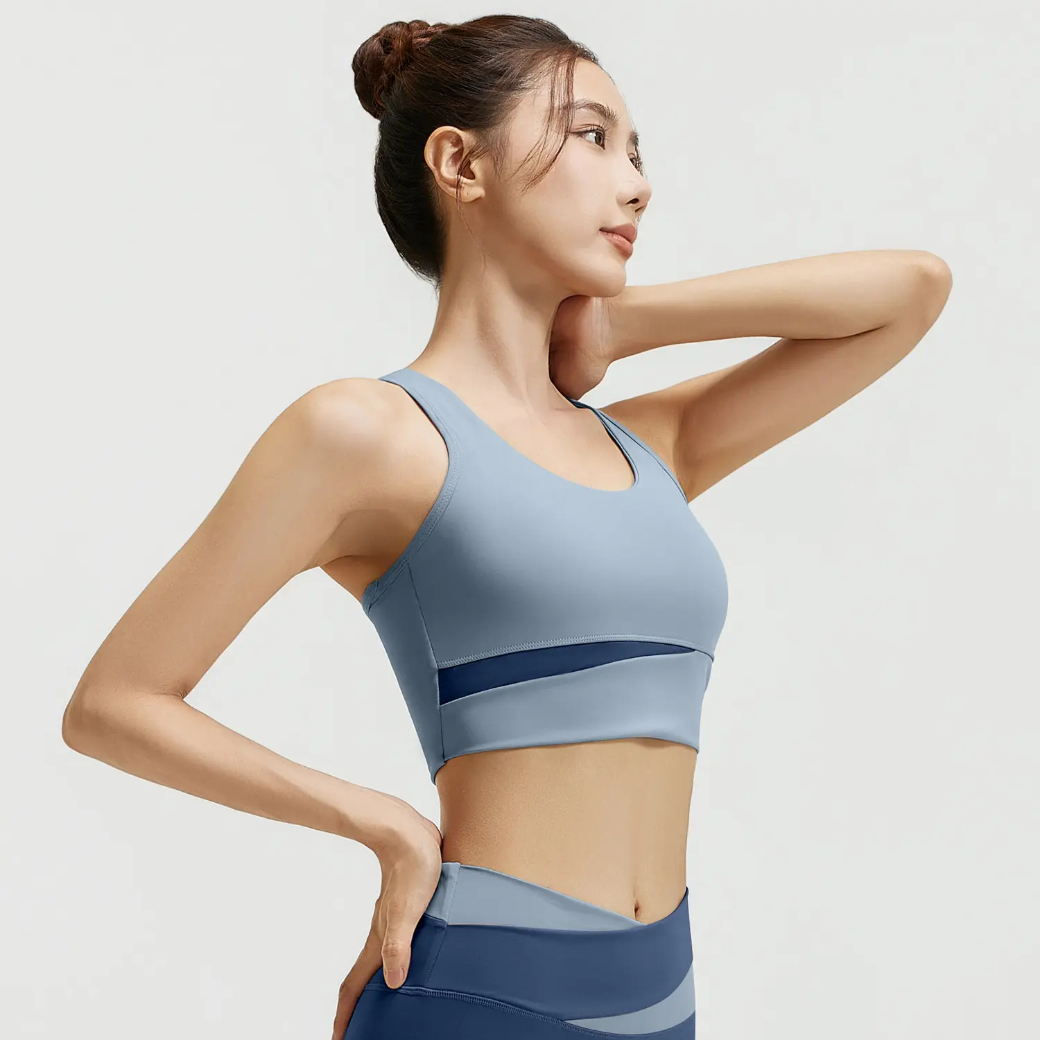 Juyitang color matching sports underwear women's high-strength shockproof fitness vest naked beauty back running yoga bra