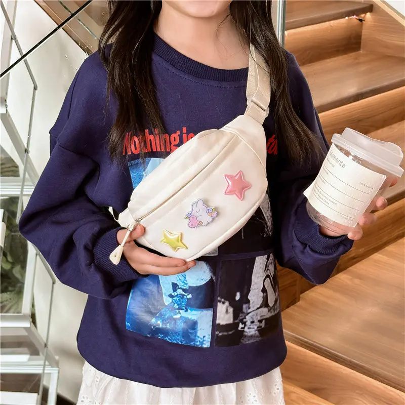 Children's bag New candy-colored baby chest bag Cute five-pointed star children lightweight crossbody bag
