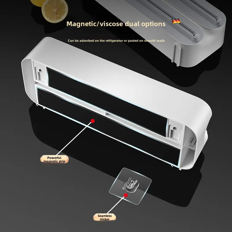Wall-mounted plastic wrap cutter Multi-functional adjustable kitchen supplies storage baking tinfoil cutter cling film cutter