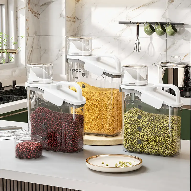 Household multi-grain storage box Kitchen food-grade grain storage tank Sealed moisture-proof portable multi-grain jar