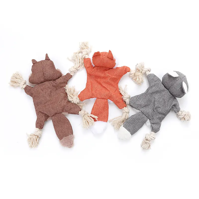 Stuffed squirrel fox model with paper blaring BB dog toy dog accessories  dog toy  plush
