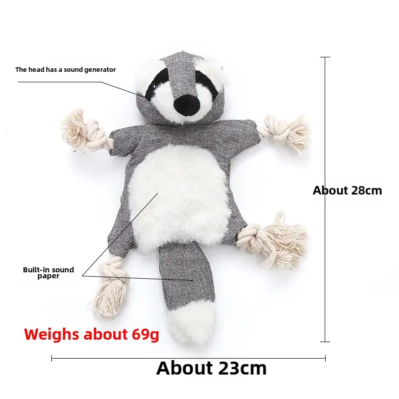 Stuffed squirrel fox model with paper blaring BB dog toy dog accessories  dog toy  plush