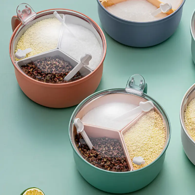 Seasoning box kitchen supplies one multi-cell salt storage monosodium glutamate bottle salt tank tank home seasoning tank